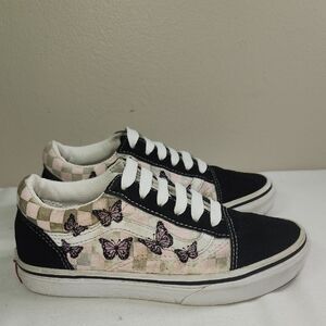 Vans Kids Black and White Butterfly Sneakers